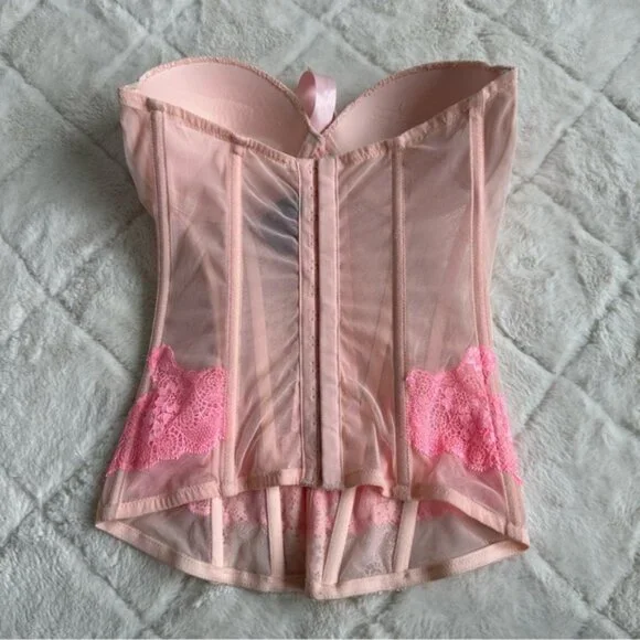 Victoria's SecretPink Front Lace Up Lace Bustier CorsetSize 34B